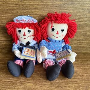 NWT 2012 Hasbro RAGGEDY ANN & ANDY Plush Toy Dolls 16"‎ Annabelle Rag Dolls